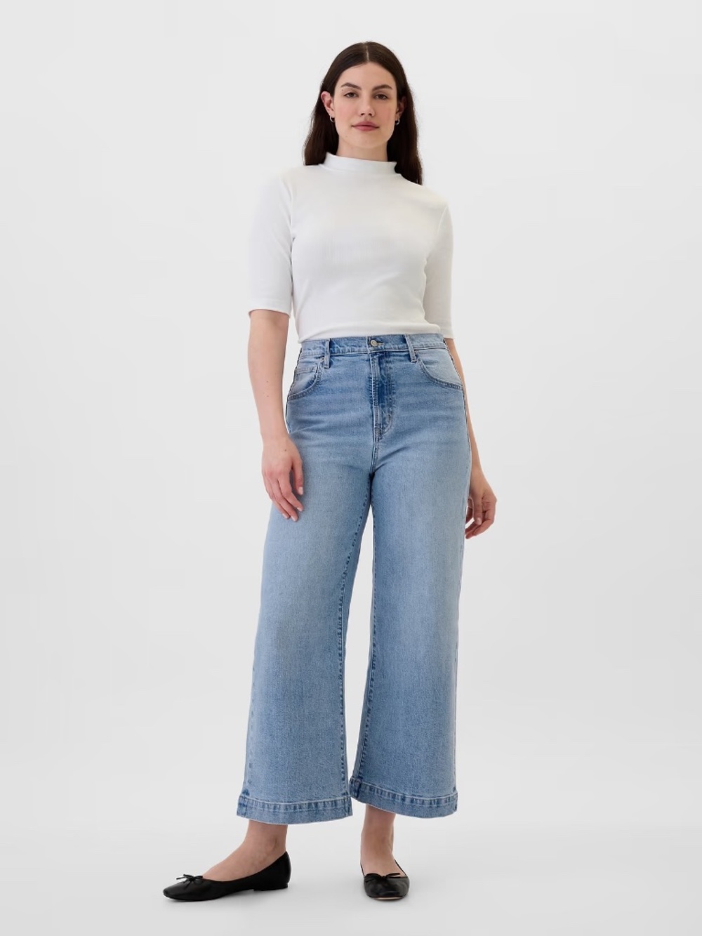 GAP High Rise Wide Leg Crop Jeans